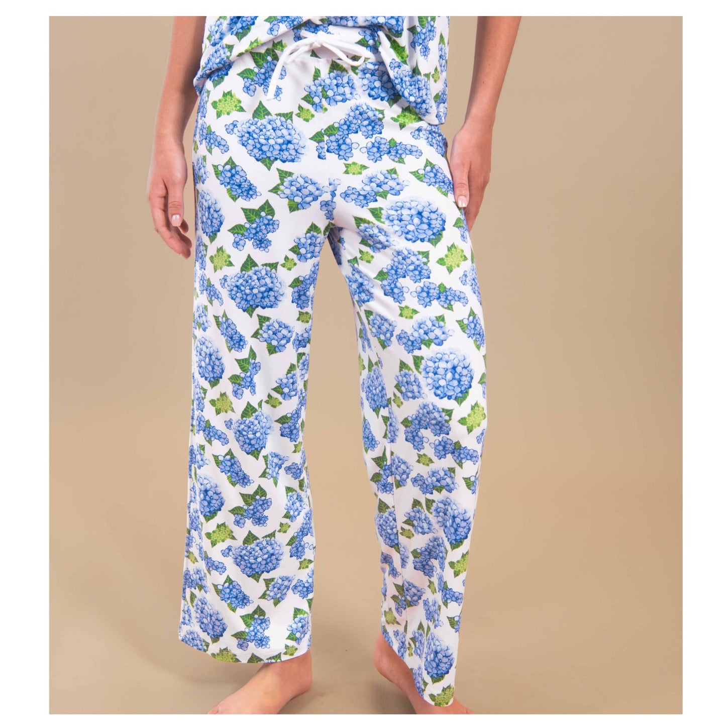 Blue Hydrangea Pajama Pants