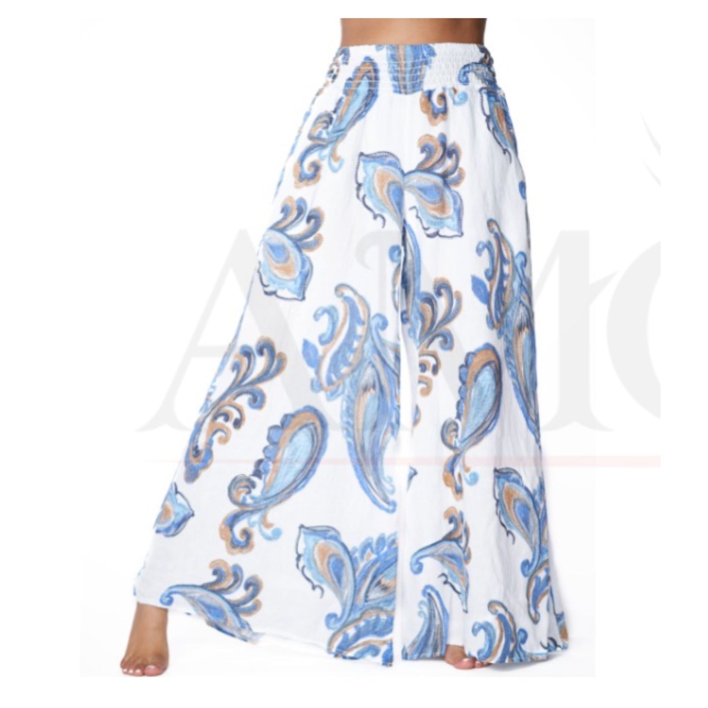 Amorosa Paisley Linen Print Pant