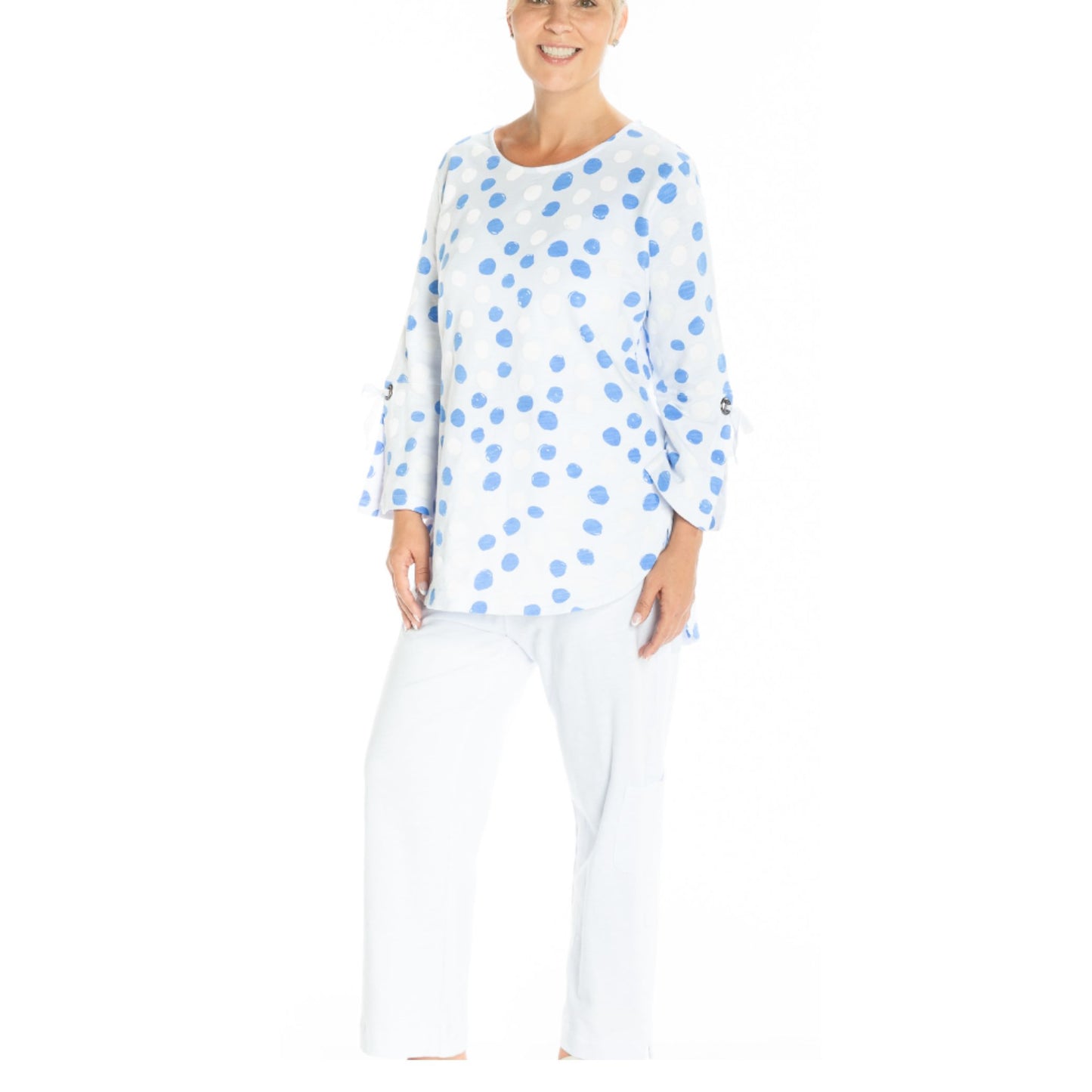 Wild Palm Dotted Bell Sleeve Top