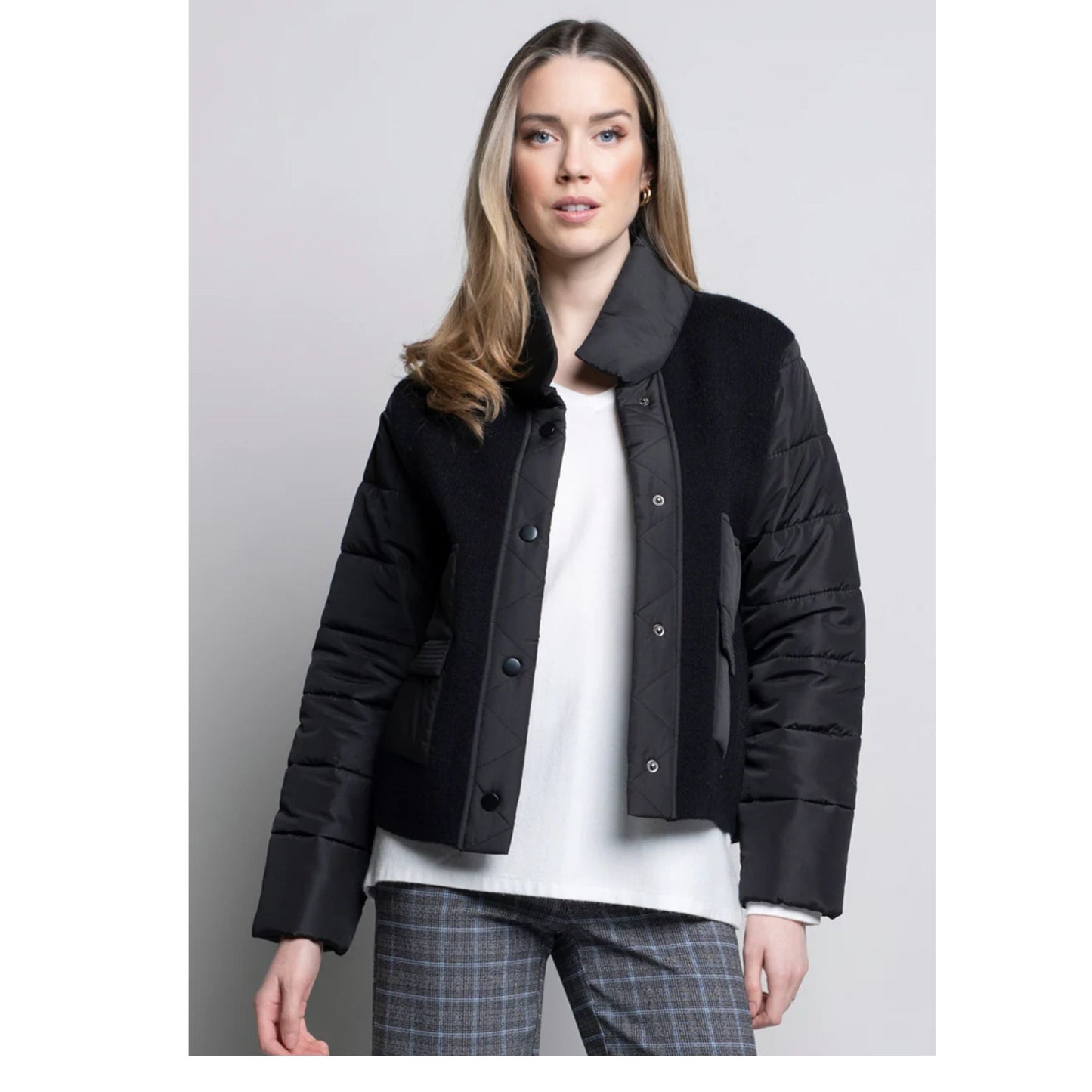 Sweater Jacket Puffer Back and Sleeves