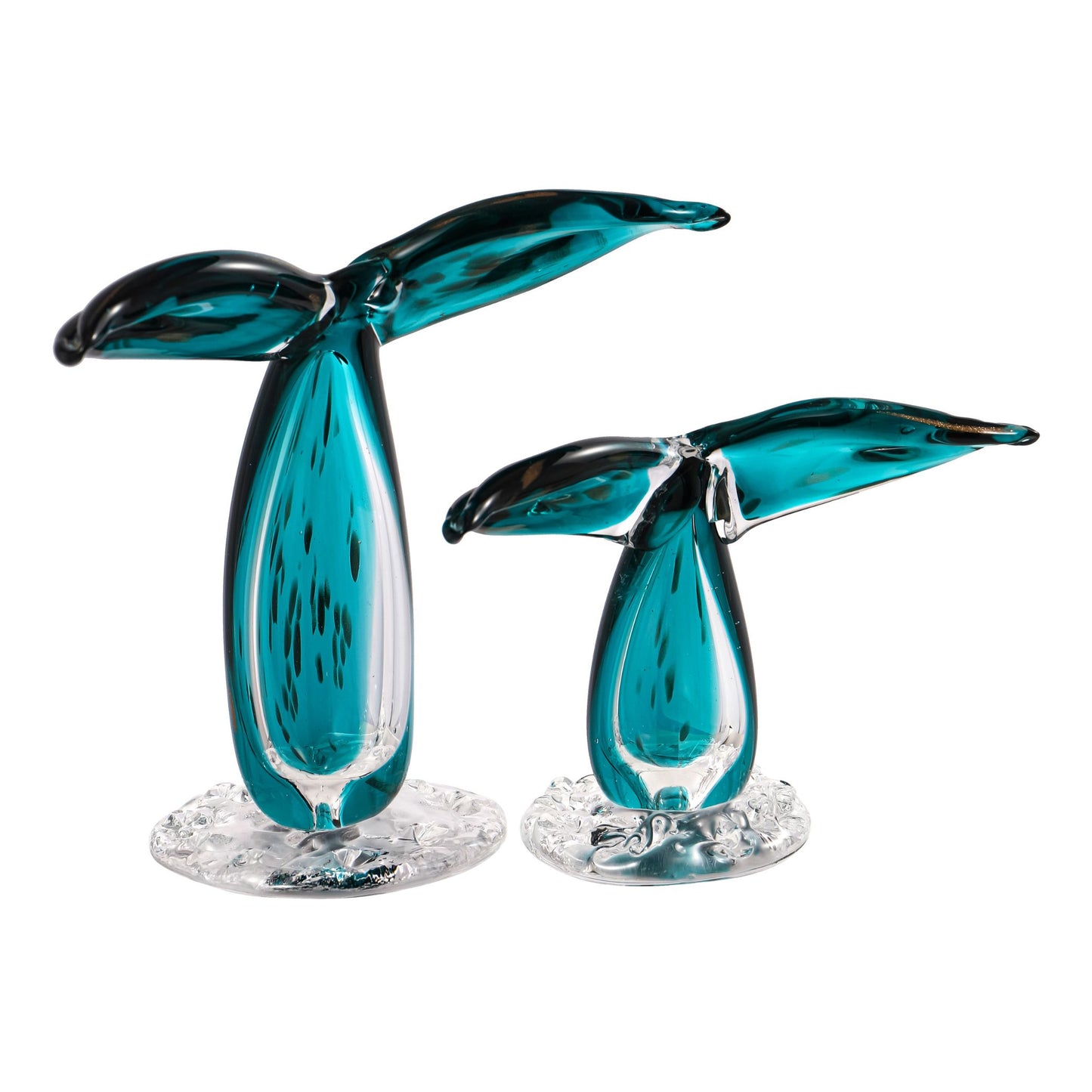 Decor - Glass Whale Tail Tabletop Decor