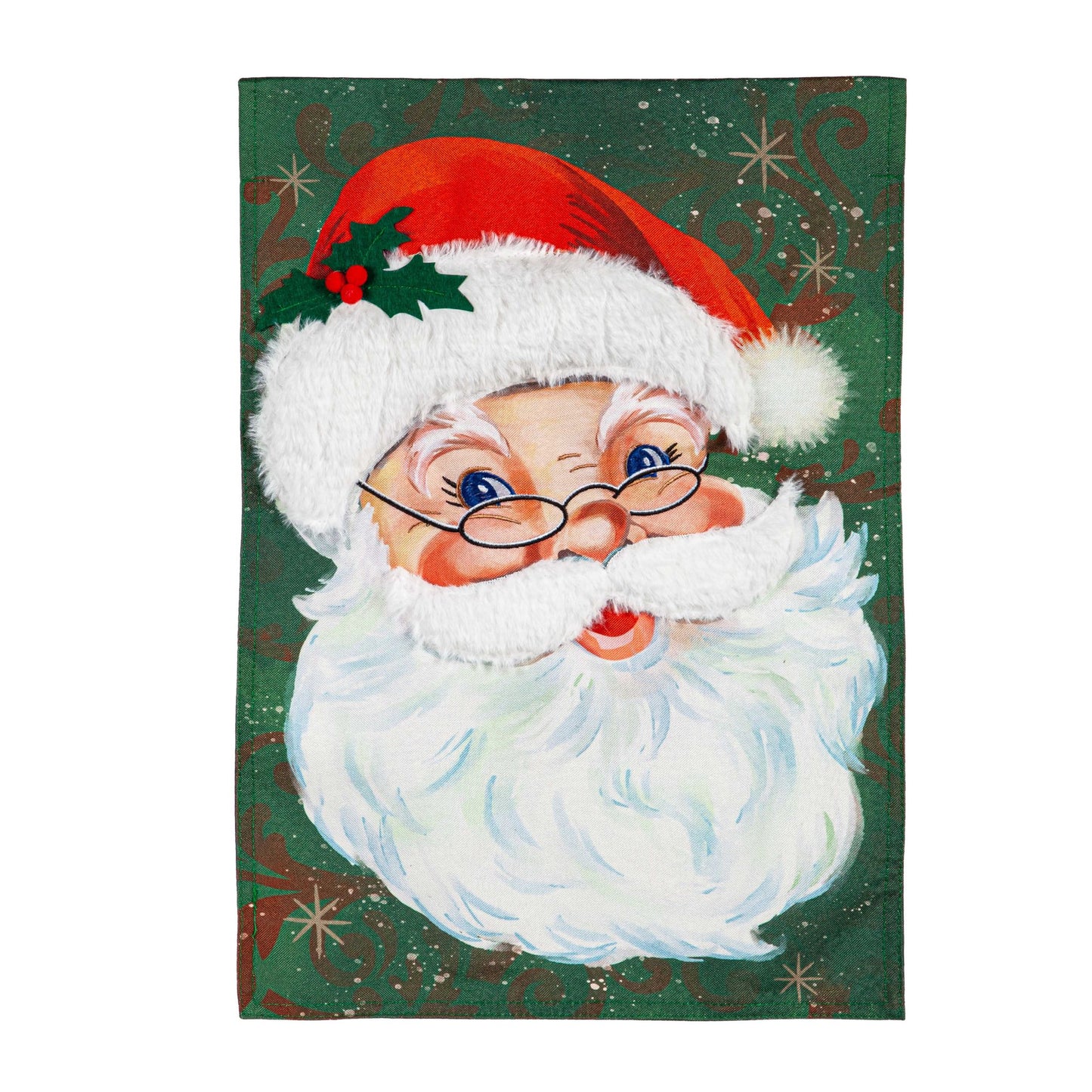 Merry Santa Linen Garden Flag
