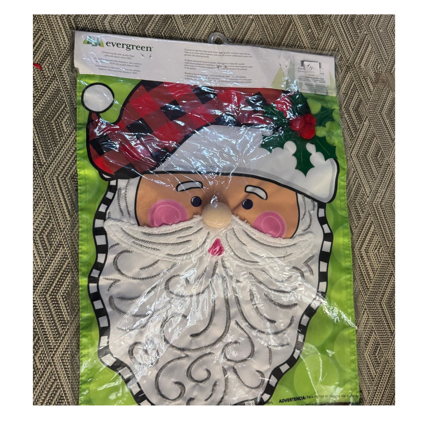 Garden Flag - Santa with Holly