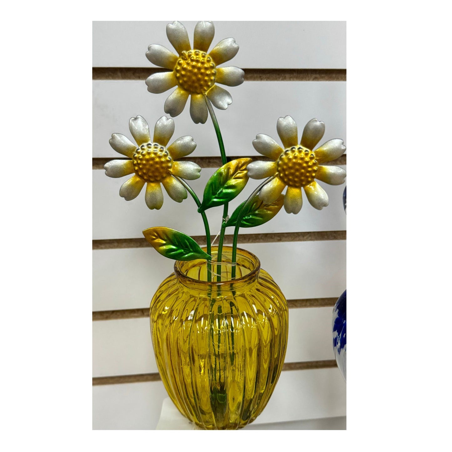 Decor - Solar Garden Stake Glass Jar with metal Flowers 3 Color choices