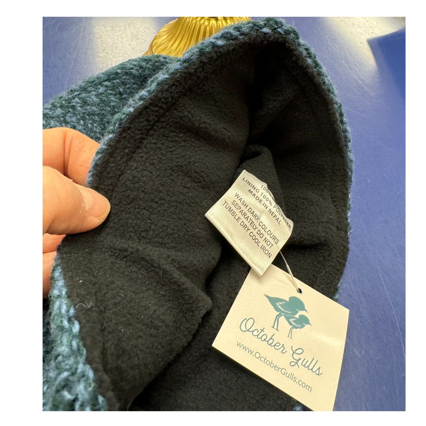 Beanie Lined Blue Hat