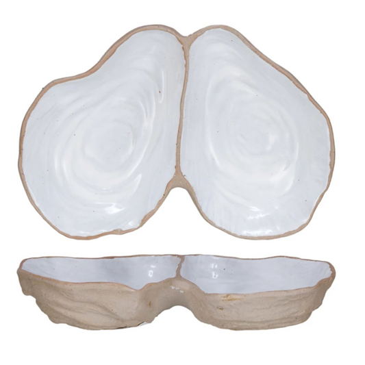 Decor - Stoneware Oyster Shell Shaped Dish