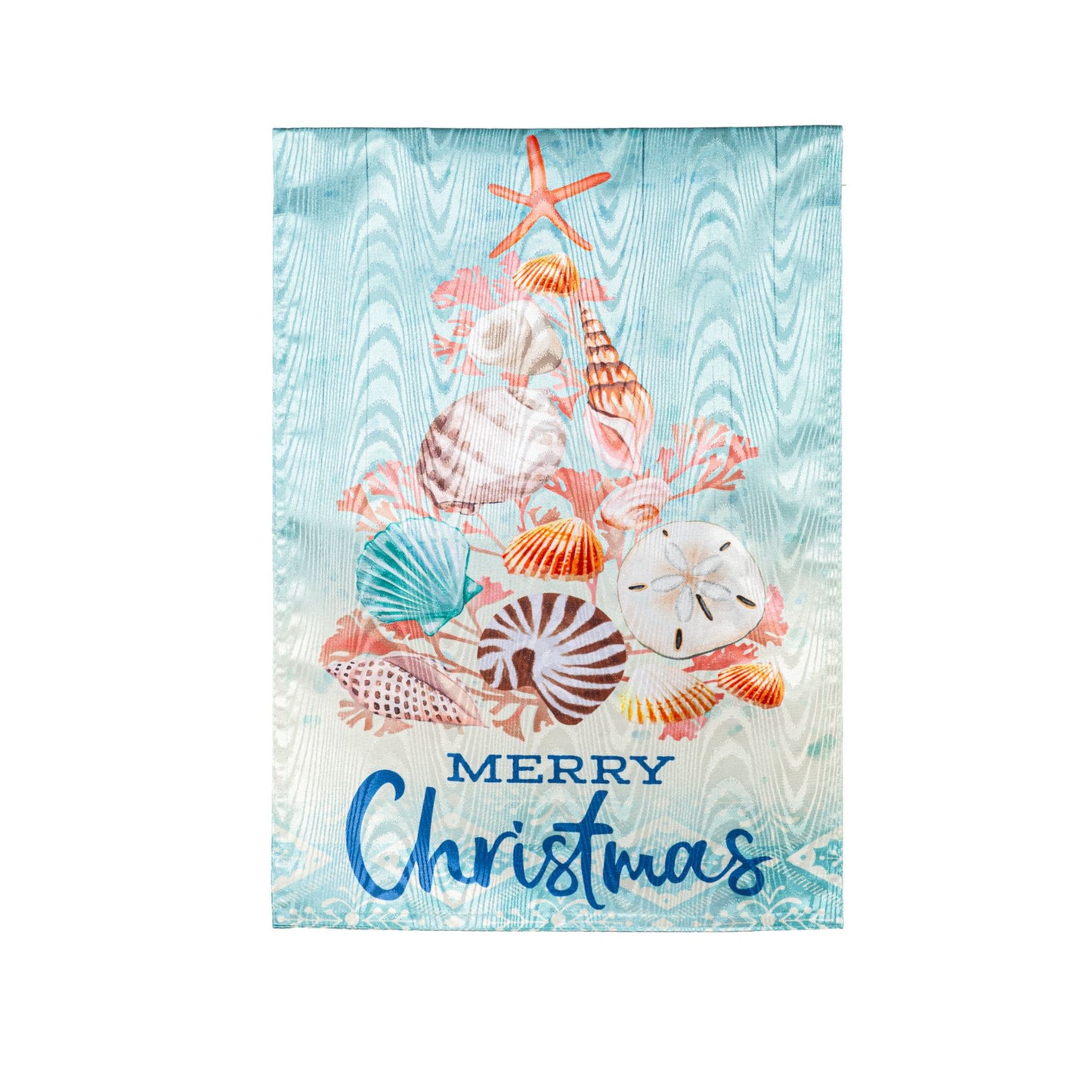 Christmas Seashell Tree Garden Flag