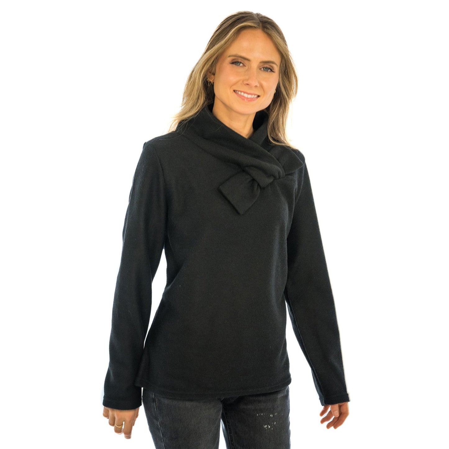 Sweater Black Bow Neck