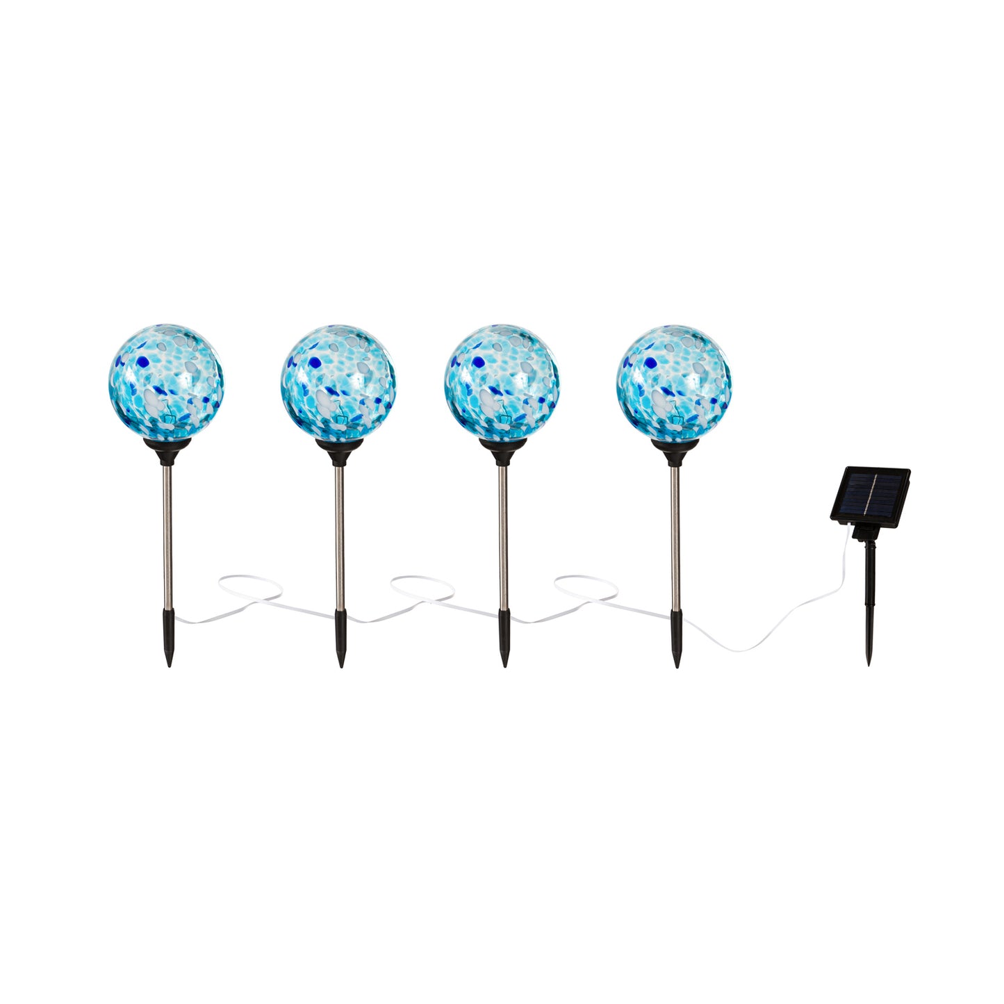 Decor Staked RGB Solar Glass Globes, Set of 4