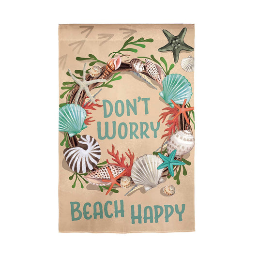 Garden Flag Don't Worry Beach Happy