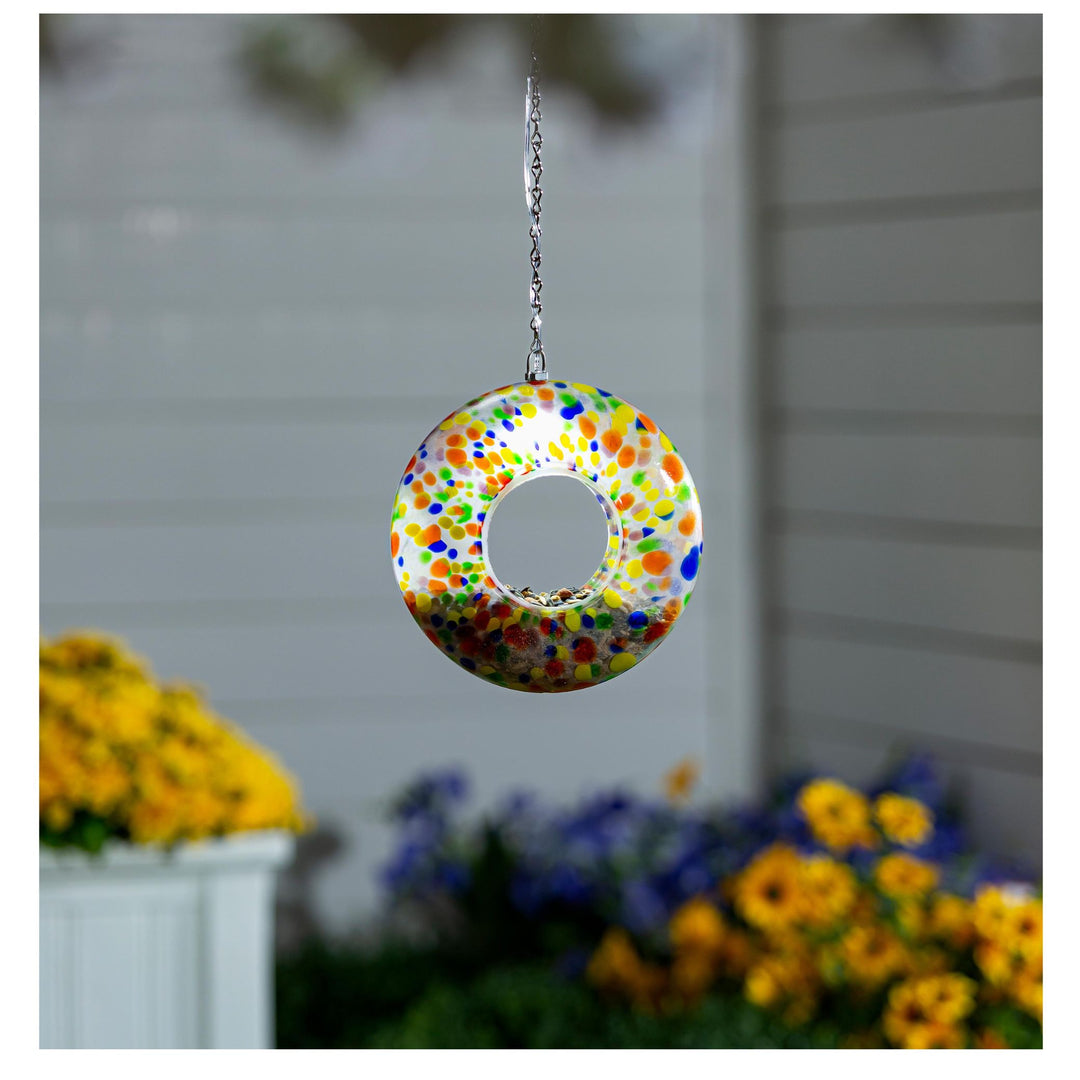 Glass Solar Bird Feeder