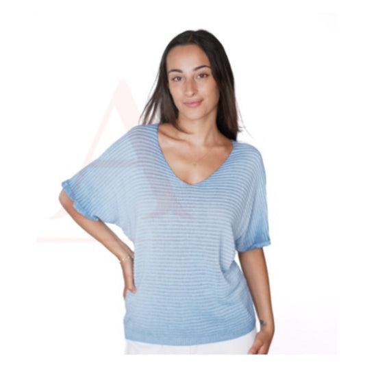 Amorosa Knit V Neck Short Sleeve Top