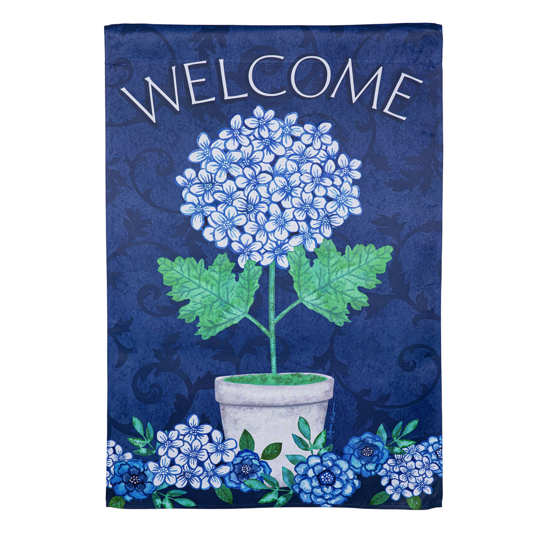 Garden Flag - Potted Floral Suede