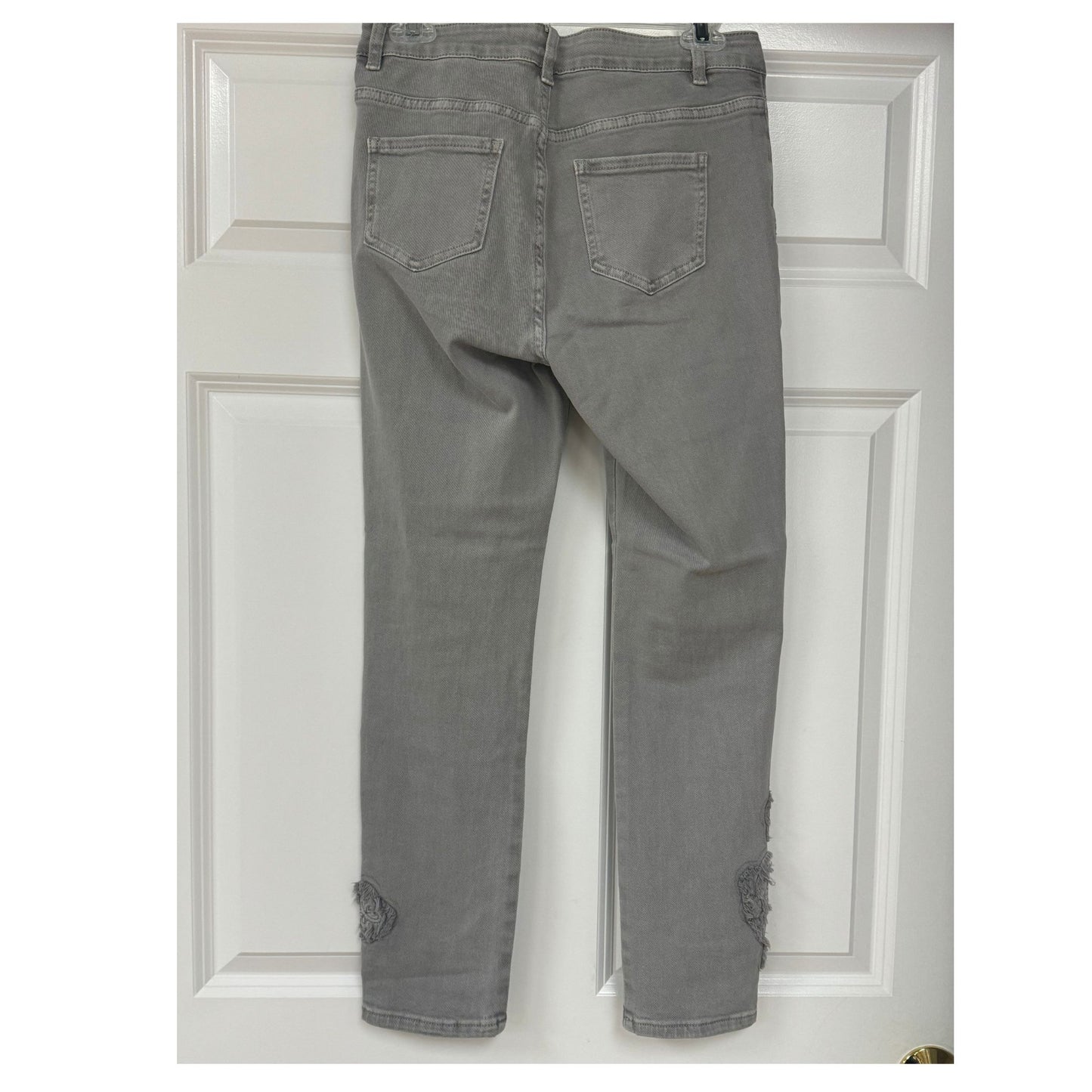Embroidered Grey Jeans