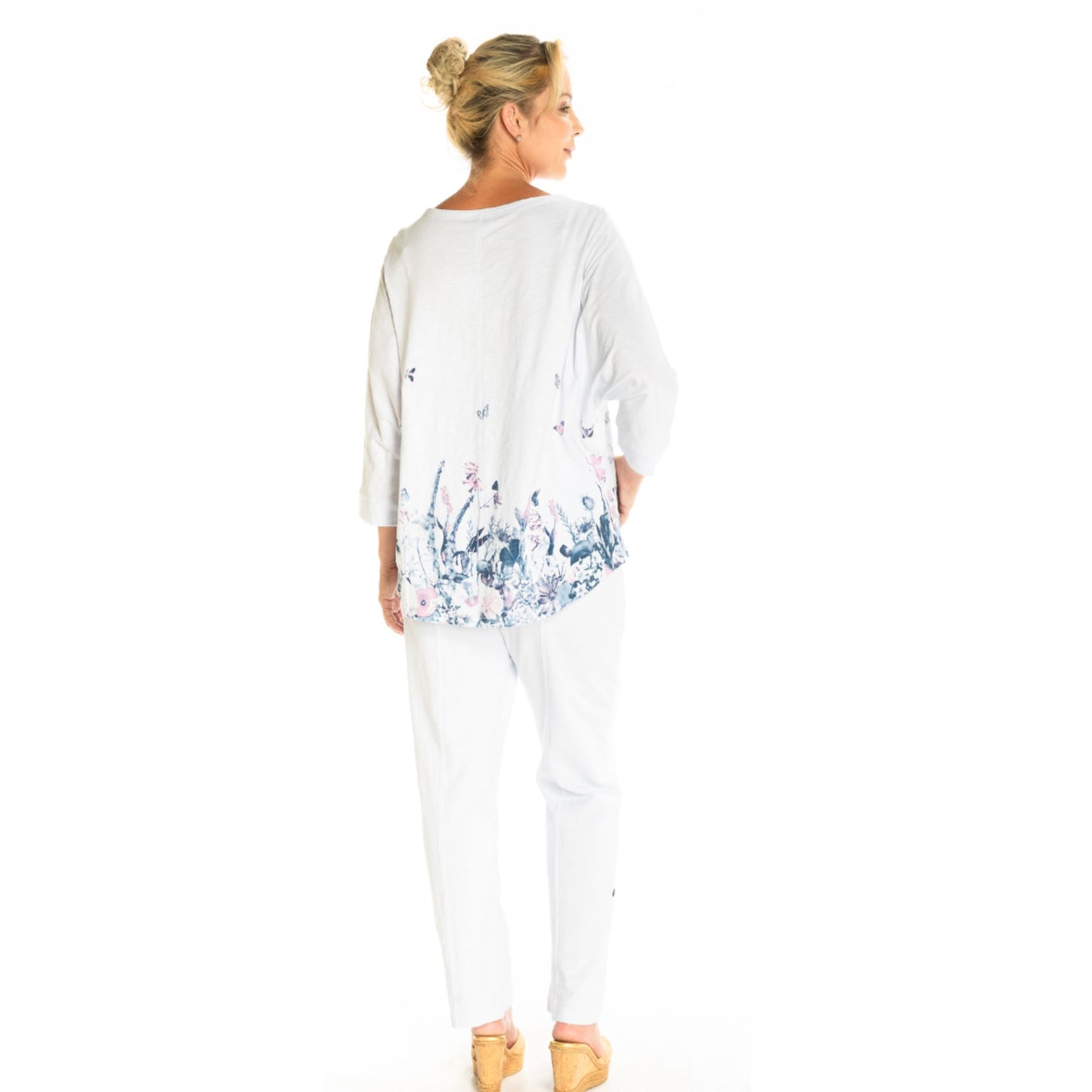 Wild Palms Floral Printed Dolman Sleeve Top