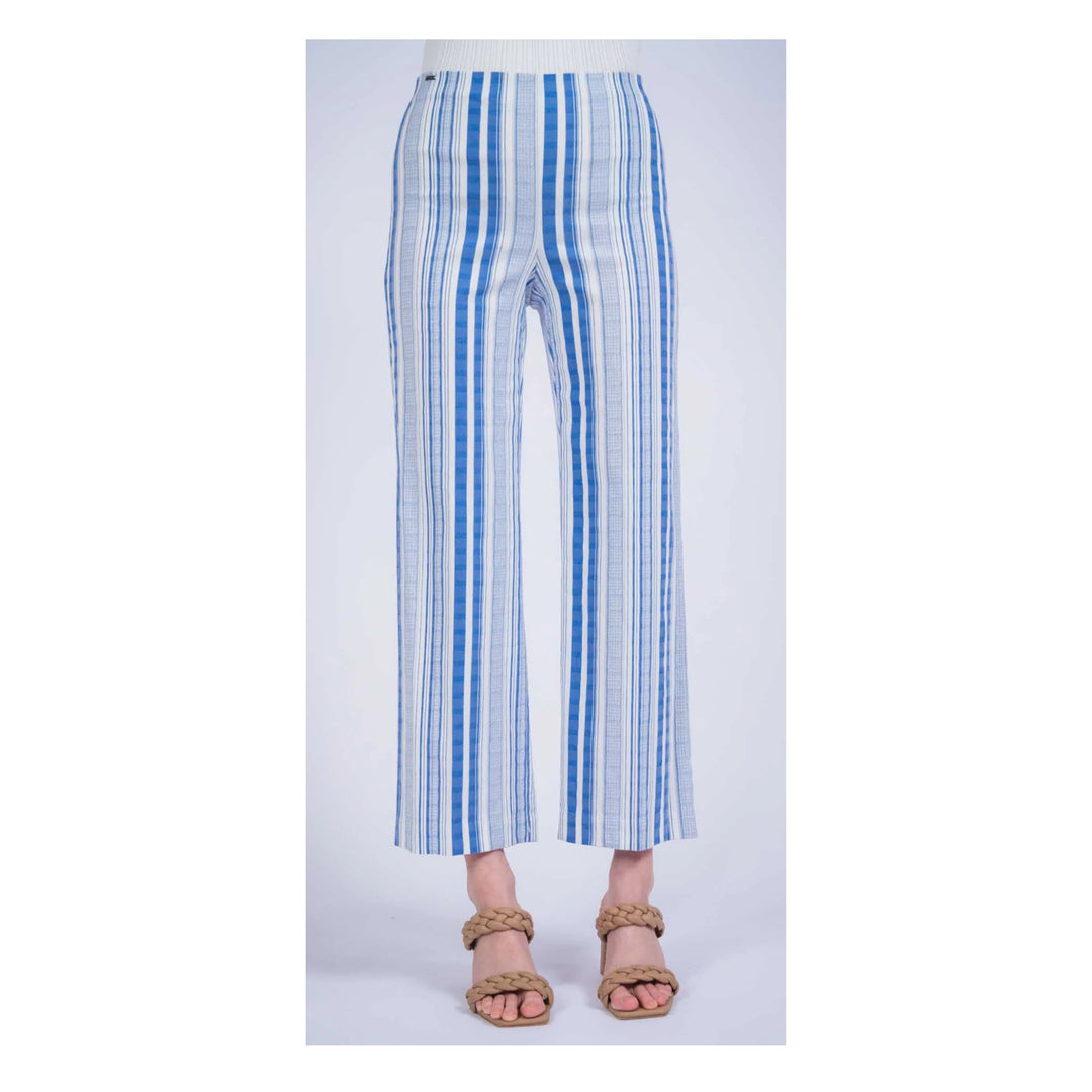 Lisette Pull-on Denim Stripe Wide Leg --28"/ Tummy Control