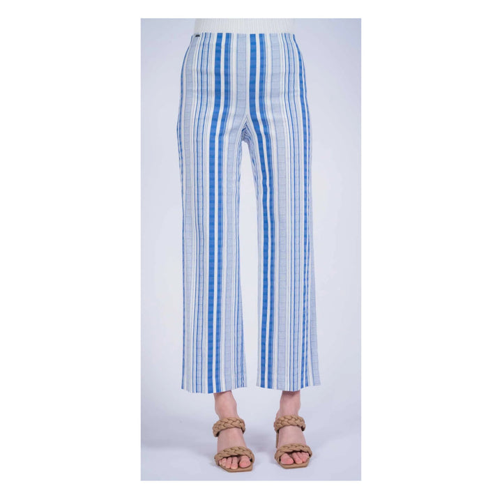 Lisette Pull-on Denim Stripe Wide Leg --28"/ Tummy Control