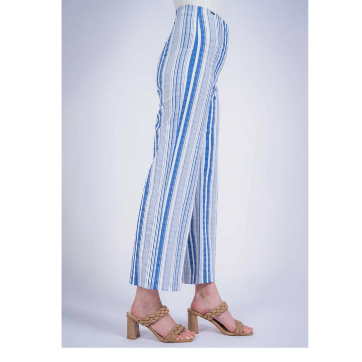 Lisette Pull-on Denim Stripe Wide Leg --28"/ Tummy Control