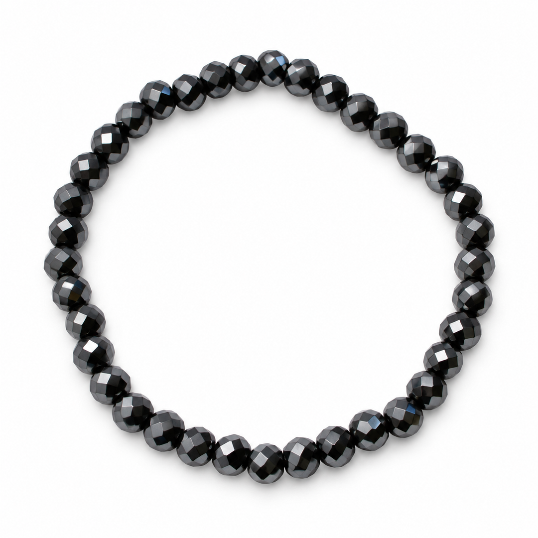 Alex Carol 5mm Facetd Hematitie Stretch Bracelet