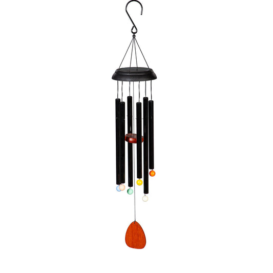 Voice Activated Solar Wind Chime, Black, 33"
