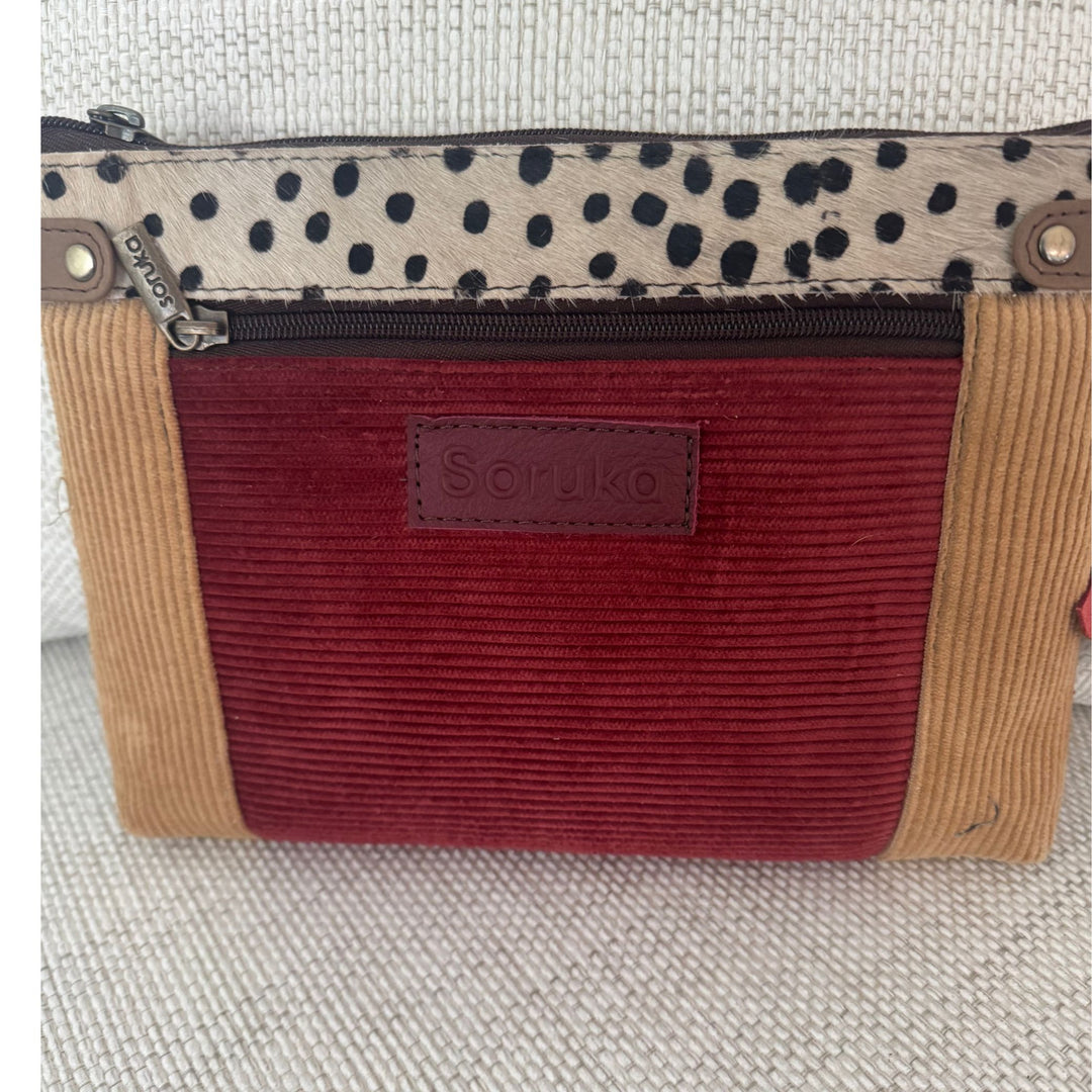 Soruka Iona Recycled Leather &amp; Corduroy Crossbody Bag