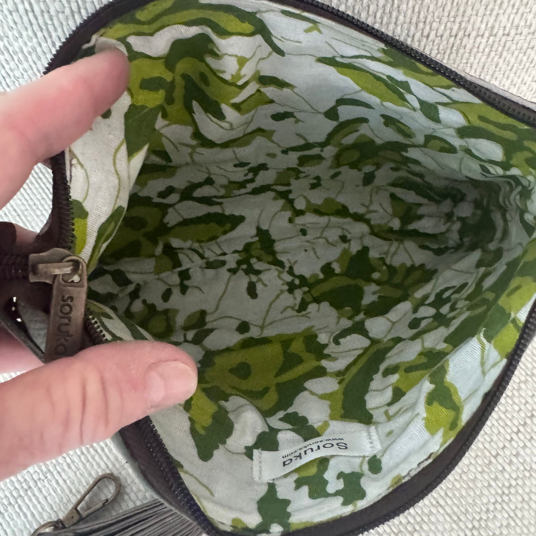 Soruka Iona Recycled Leather &amp; Corduroy Crossbody Bag