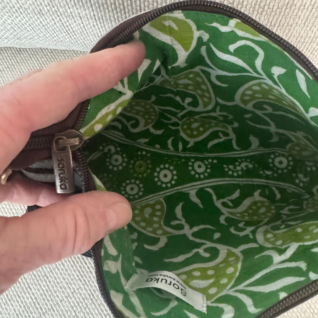 Soruka Iona Recycled Leather &amp; Corduroy Crossbody Bag