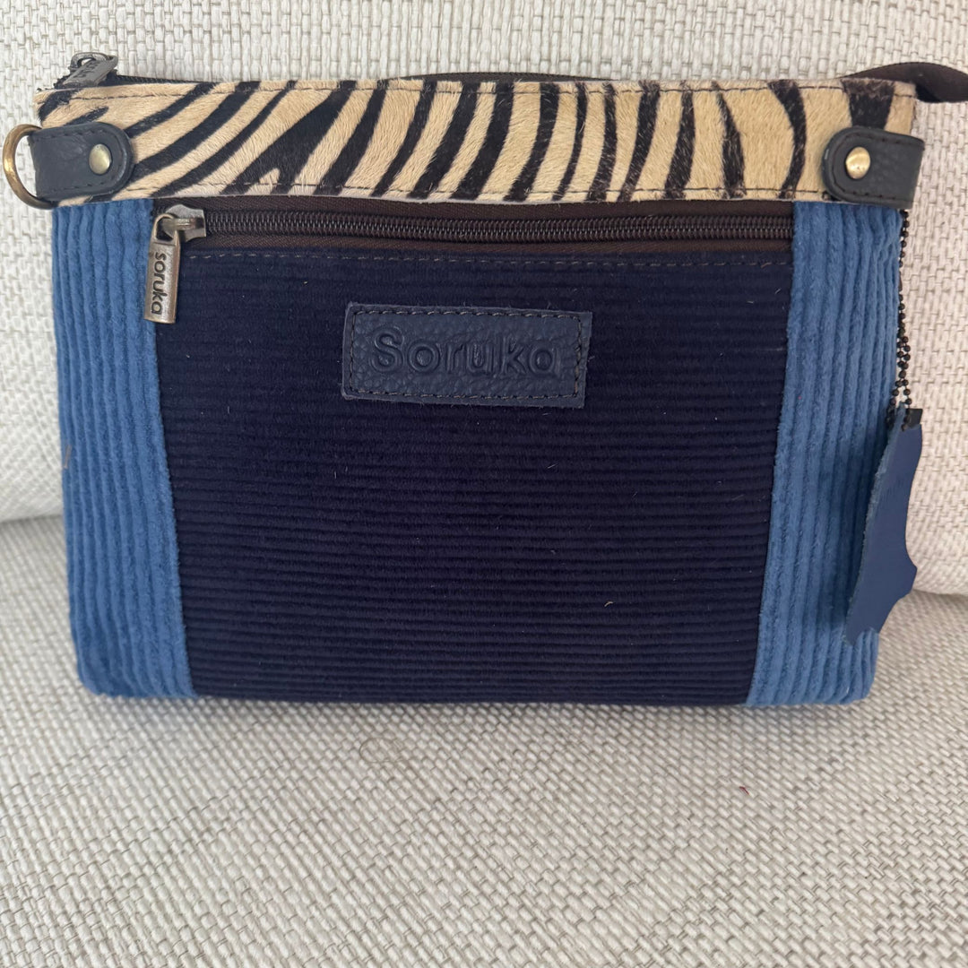 Soruka Iona Recycled Leather &amp; Corduroy Crossbody Bag