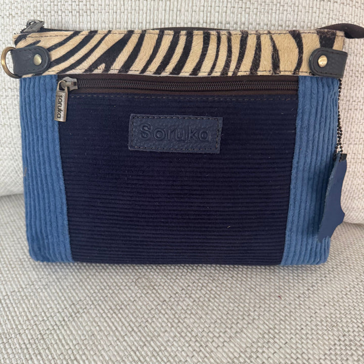 Soruka Iona Recycled Leather &amp; Corduroy Crossbody Bag