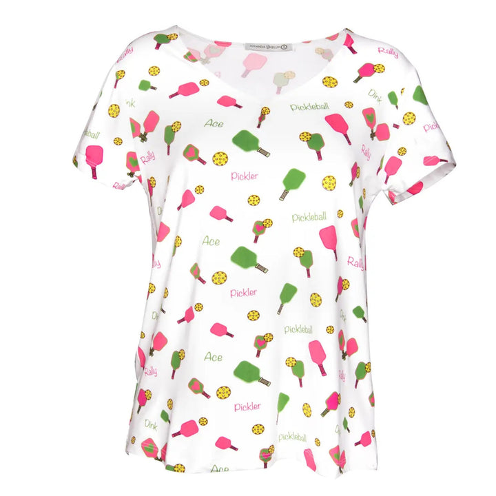 Amanda Blu Pickleball Print Pajama Shorts and Top - Women&
