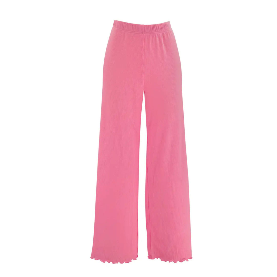 Amanda Blu Soft Rib Knit Pajama Pants --Bright Pink Lounge Pant