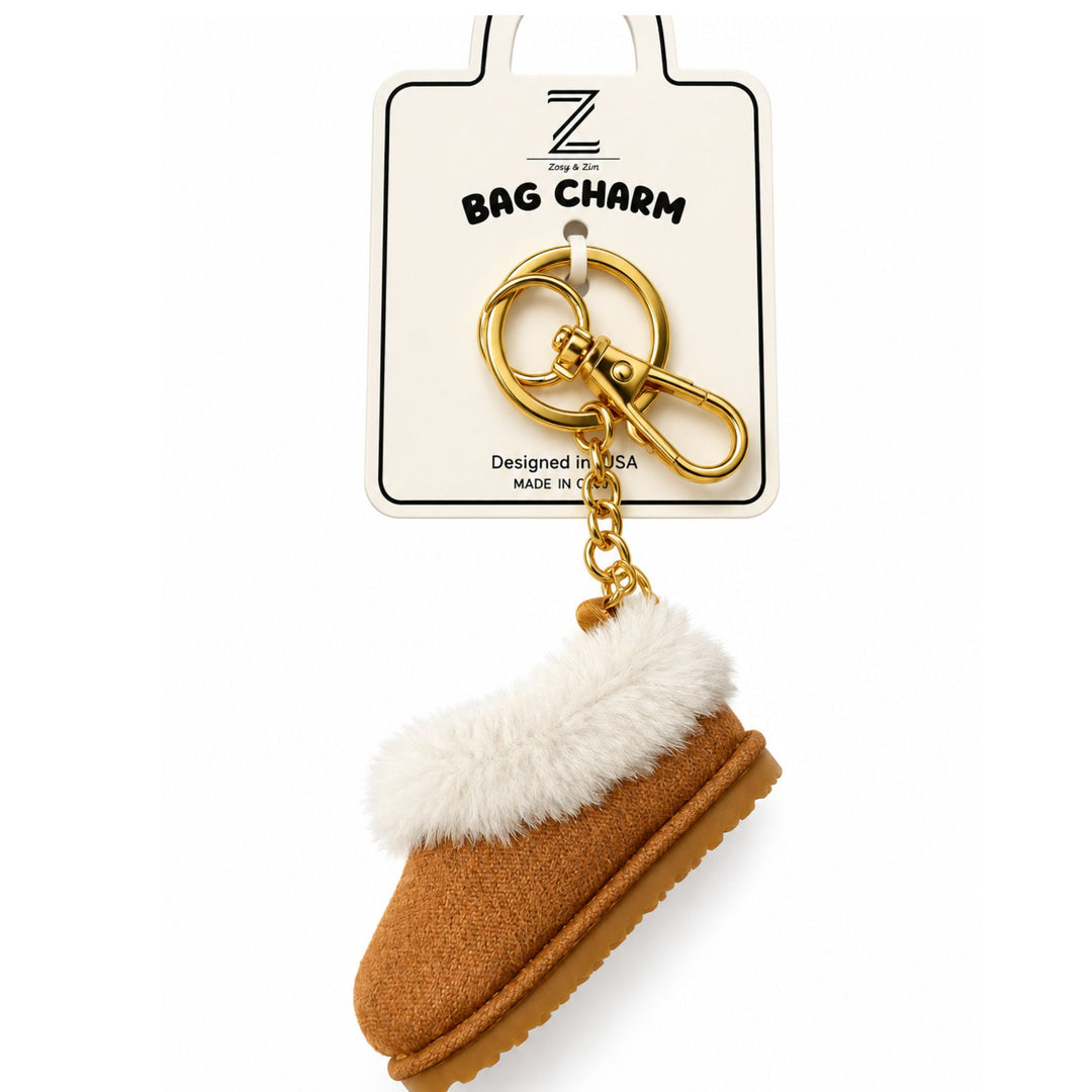 Faux Fur Boot Bag Charm &amp; Keychain