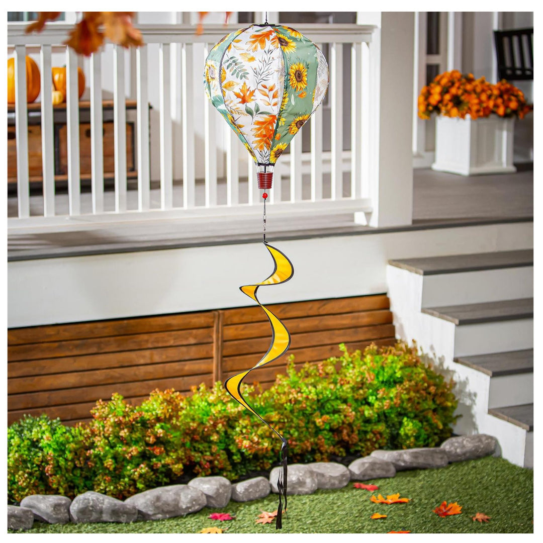Harvest Floral Balloon Wind Spinner - Sunflower Fall Garden Decor, 55"