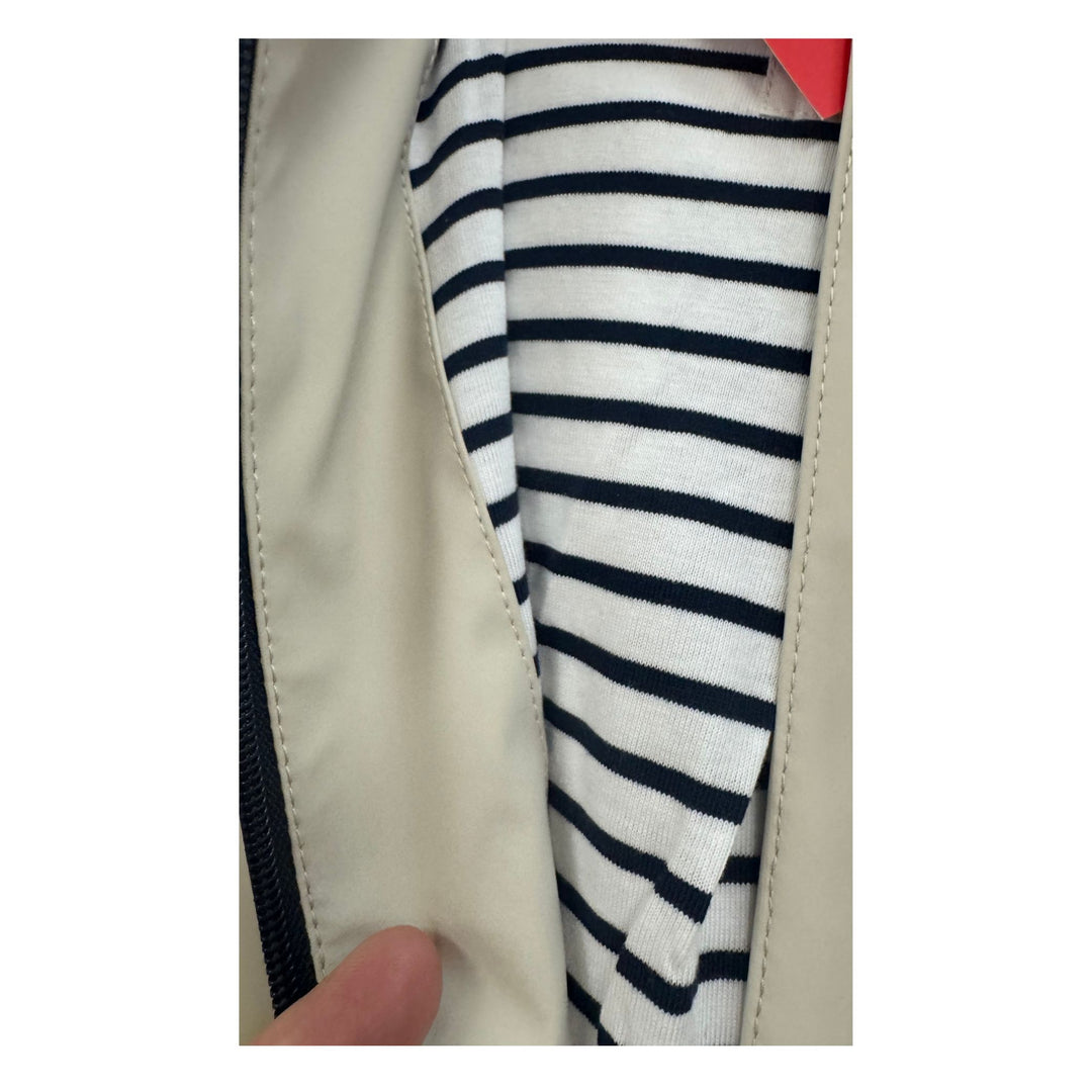 Milk Waterproof Unisex Raincoat with Detachable Hood and Snap Pocket Detail