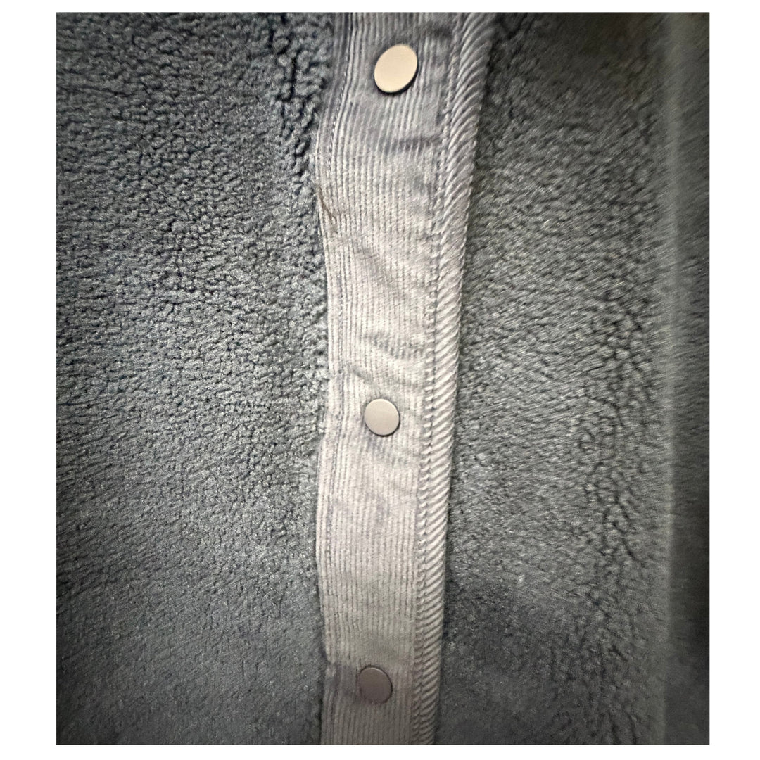Batela Navy Sherpa Jacket with Corduroy Trim