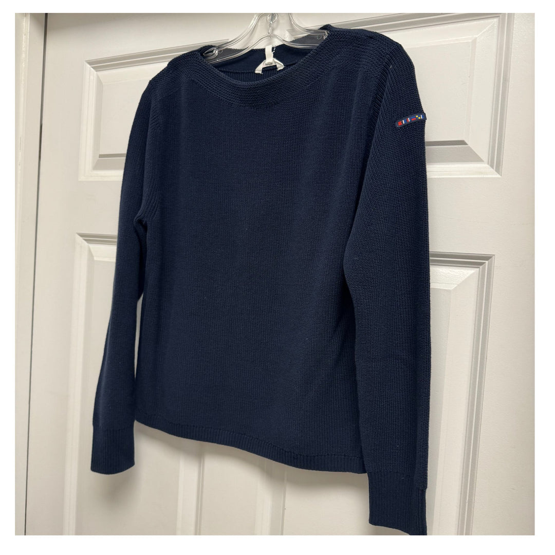 Batela Boat Neck Knit Sweater - Pink Coastal cotton blend Pullover