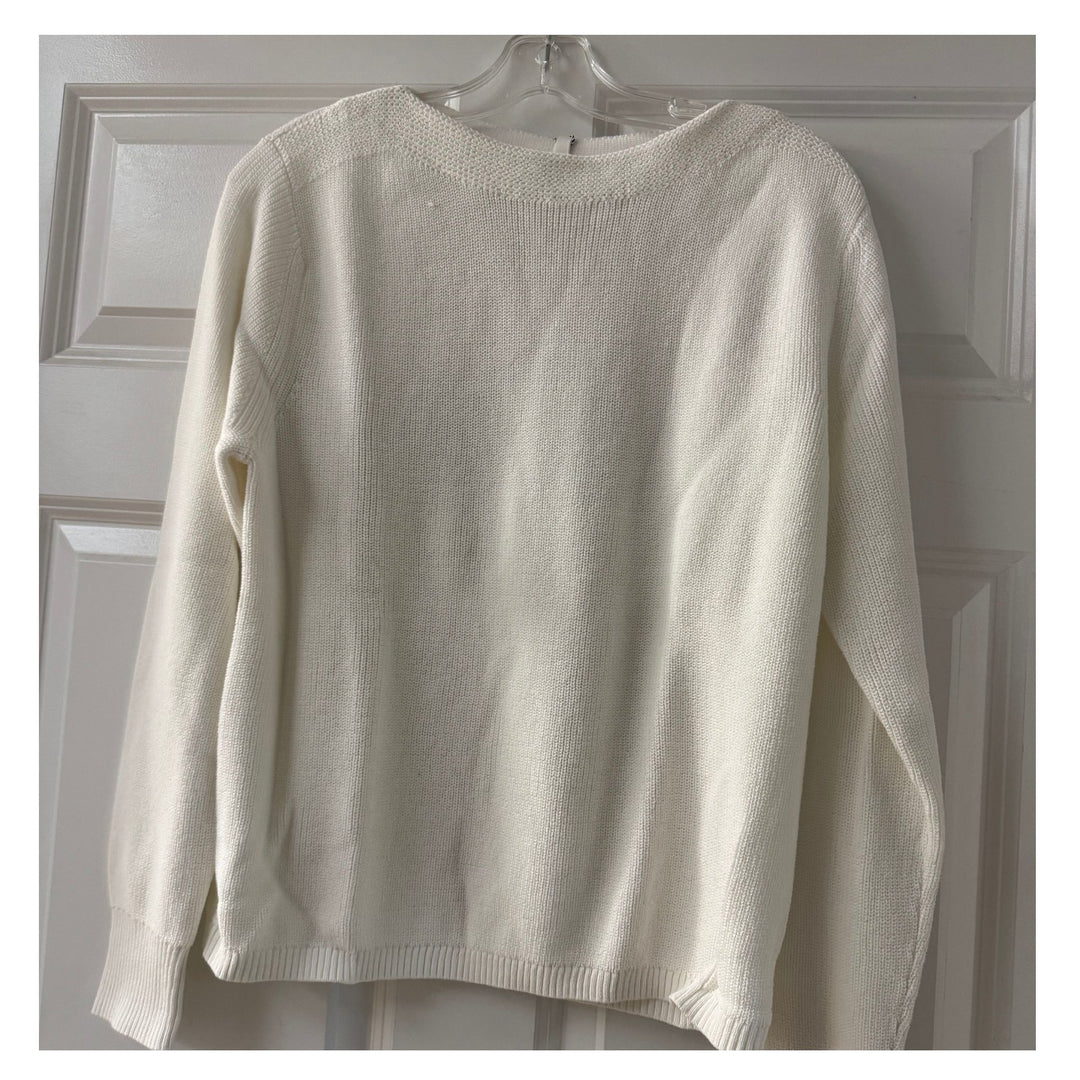 Batela Boat Neck Knit Sweater - Pink Coastal cotton blend Pullover