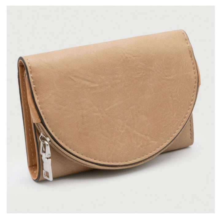 Compact Card Wallet with Zip Coin Pocket - Multiple Colors