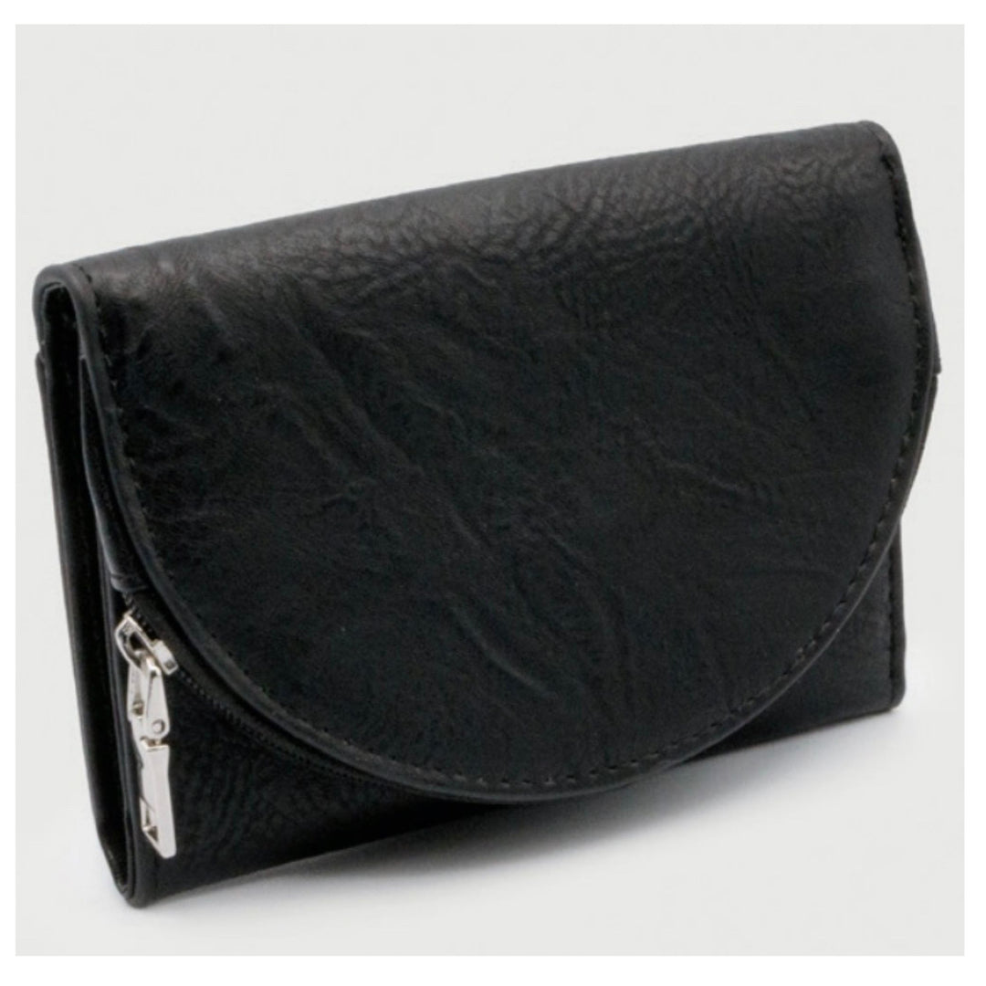 Compact Card Wallet with Zip Coin Pocket - Multiple Colors