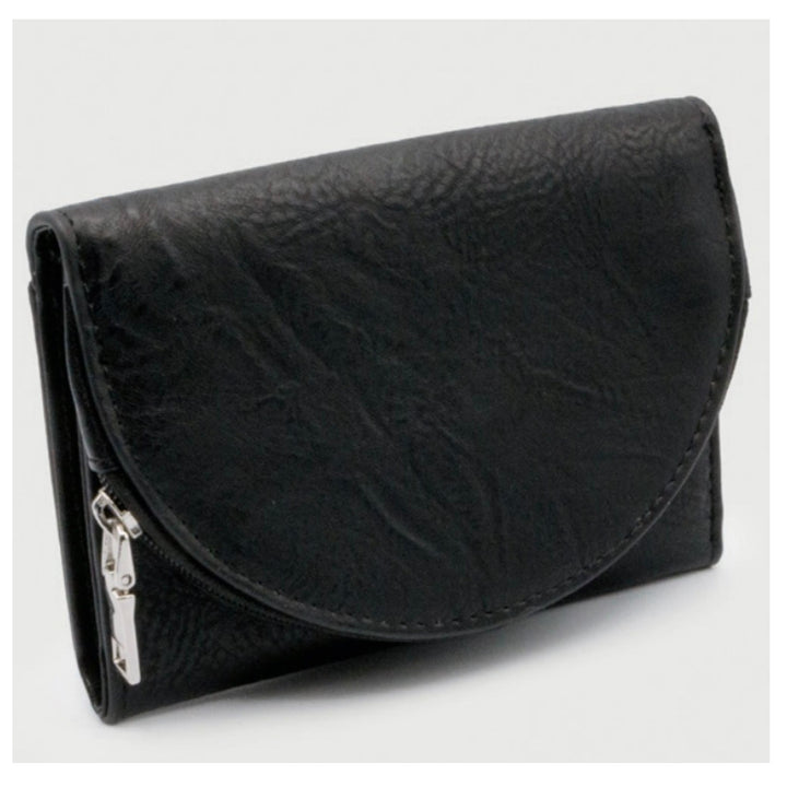 Compact Card Wallet with Zip Coin Pocket - Multiple Colors