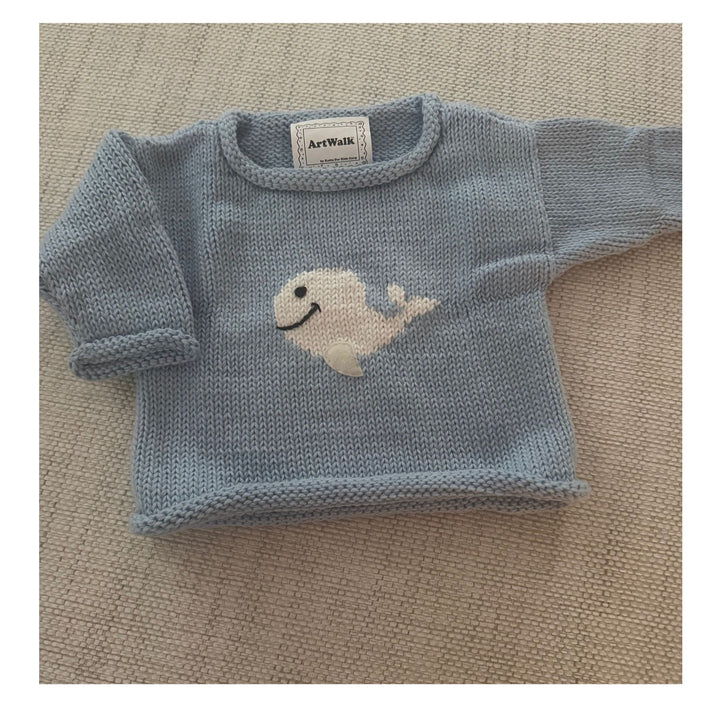 Art Walk Baby Whale Sweater - 100% Cotton Knit (6M-18M)