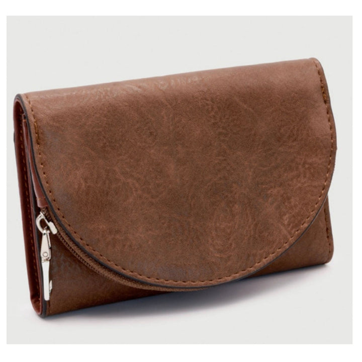 Compact Card Wallet with Zip Coin Pocket - Multiple Colors