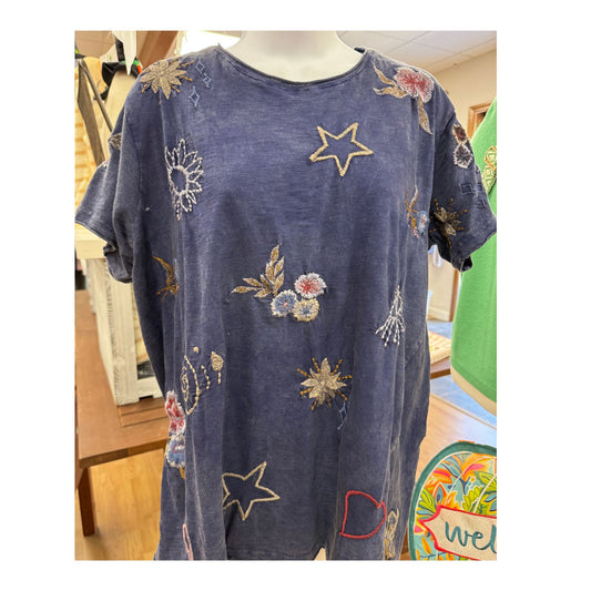 Kyla Seo Navy Ingrid Tee Shirt