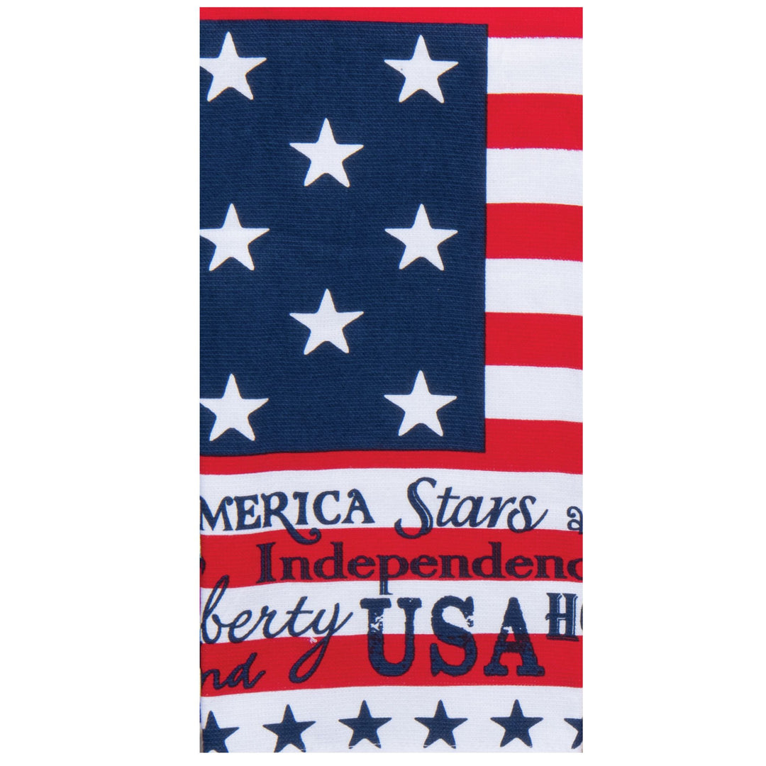 Patriotic American Flag 2-in-1 Dual-Purpose Kitchen Towel