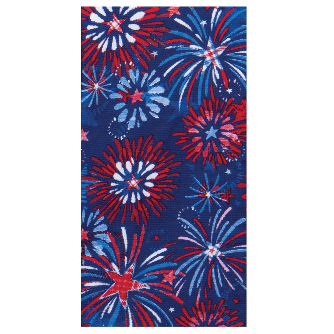 Patriotic Firework Dual-Purpose Terry Kitchen Towel – Ultra-Absorbent &amp; Lint-Free