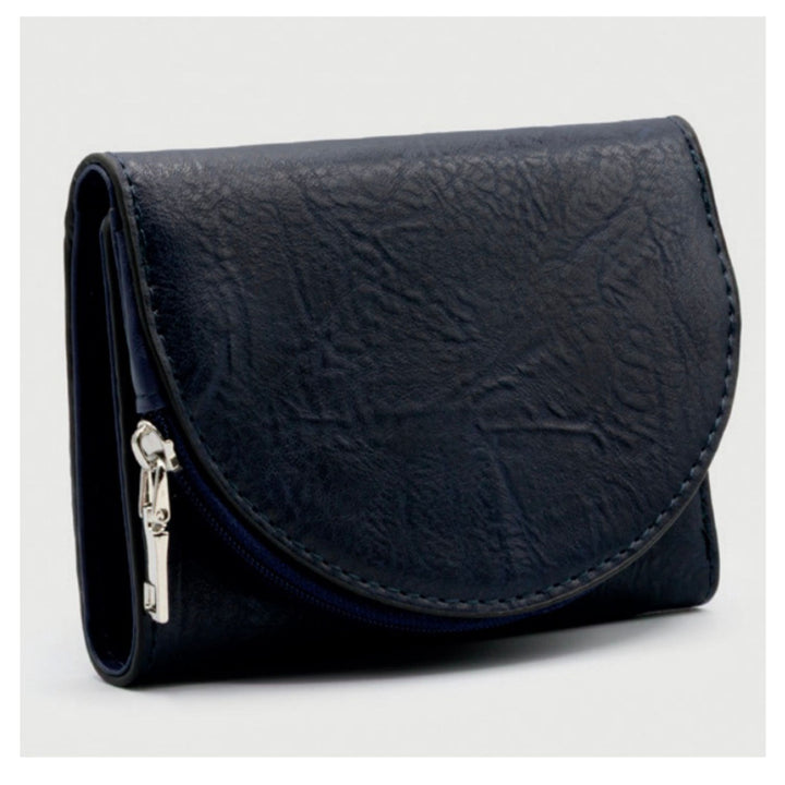 Compact Card Wallet with Zip Coin Pocket - Multiple Colors