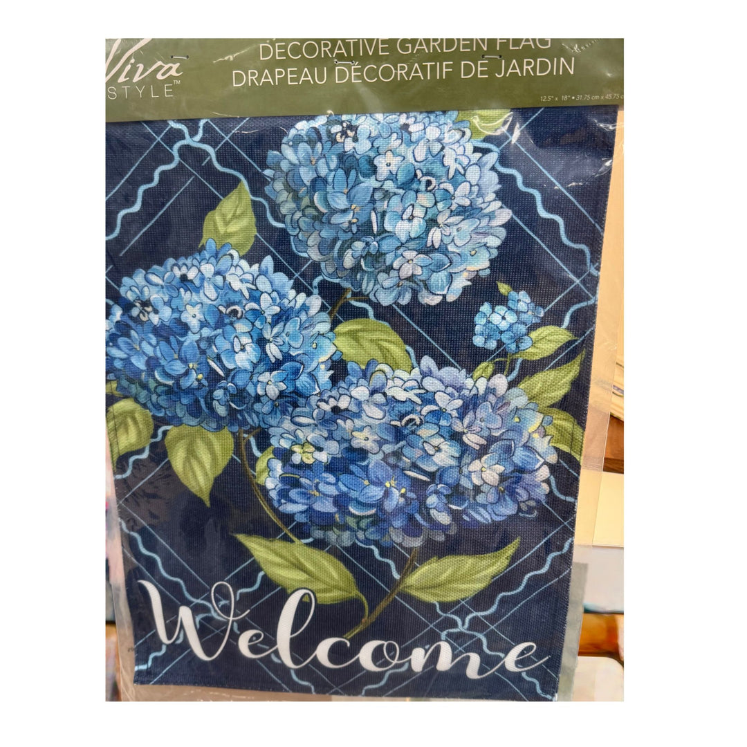 Hydrangea Garden Flag -- Classic Coastal Charm for Your Outdoor Space