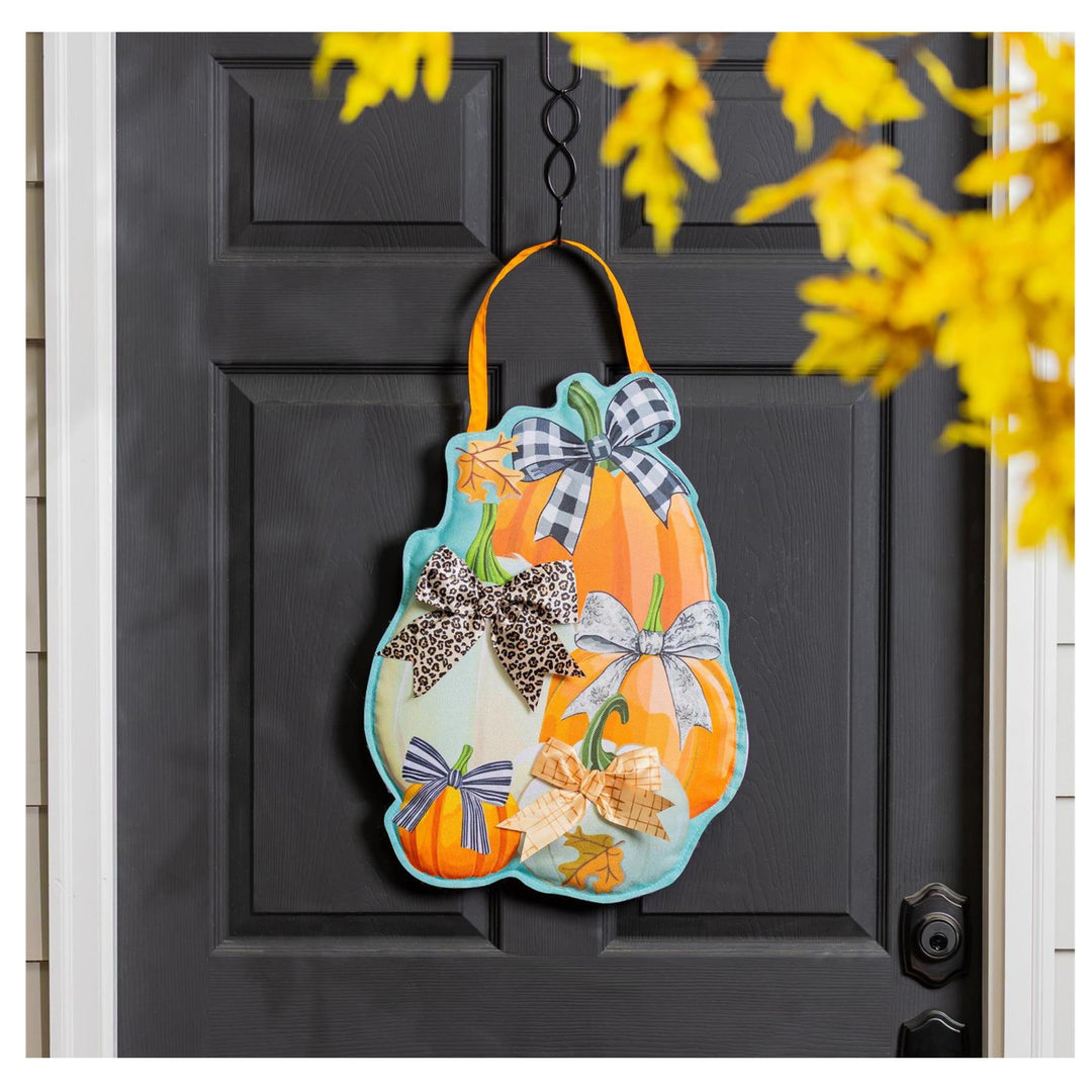 Boutique Pumpkin Door Hanger - Fabric Wall Wall Decor, 22"H