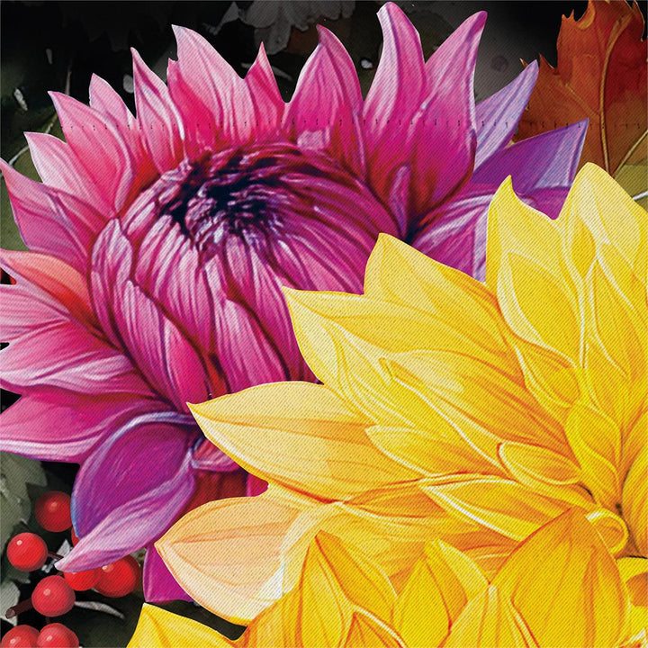 Fall Dahlia Floral Garden Flag