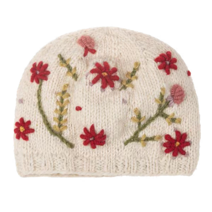 Botanical Embroidered Wool Hat | Handmade in Nepal | Fleece-Lined | Choice of 8 Styles